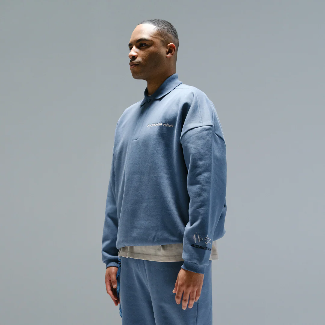 FASHION POLO LONGSLEEVE BLUE MIRAGE - SOLD OUT - Image 3
